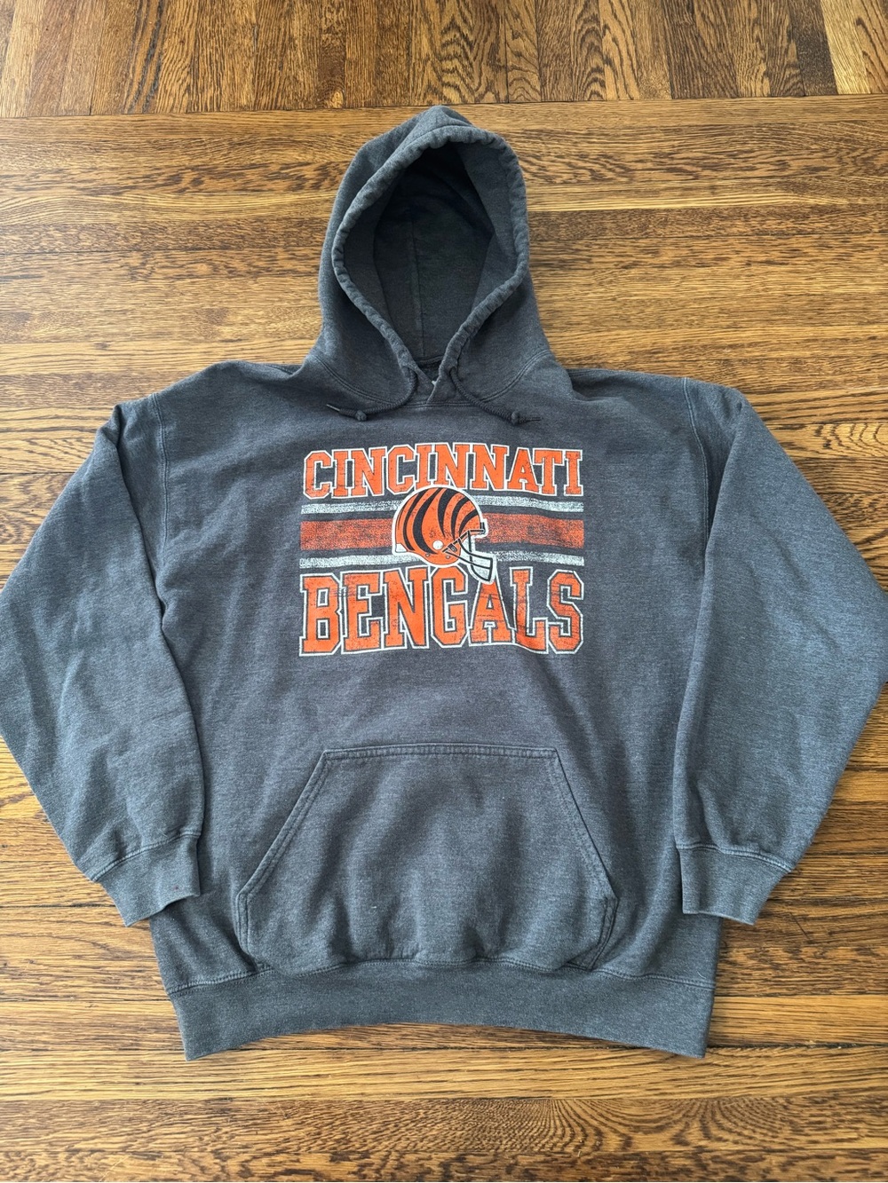 NFL Gray and Orange Cincinnati Bengals Crewneck Sweatshirt